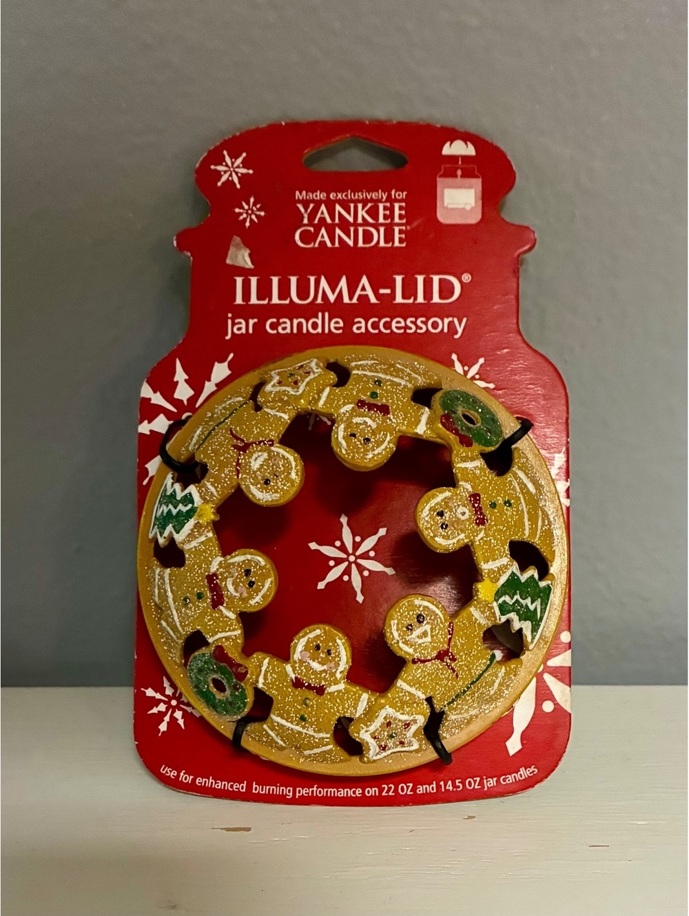 Yankee Candle Christmas Gingerbread Illuma Lid Jar Topper Candle Accessory New